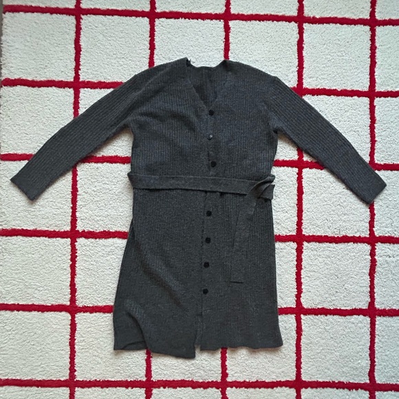 Grey Ribbed Cardigan - Picture 2 of 6